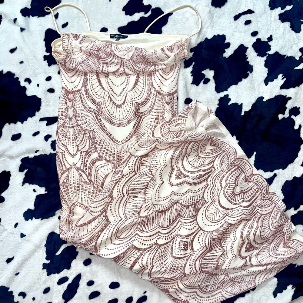 Macys Prom Dress Pink Glitter With Pattern Gem